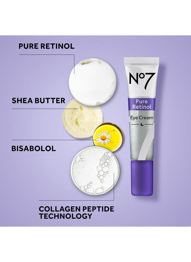 No7 - Pure Retinol Eye Cream - Under Eye Cream for Wrinkles, Fine Lines & Puffiness with 0.5% Retinol - Infused with Shea Butter to Smooth and Hydrate Skin (0.5 Oz) - Image 1