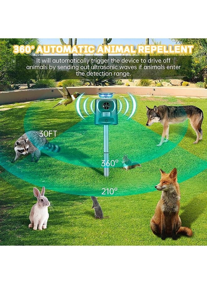 Arabest - Cat Repellent, Ultrasonic Solar Outdoor Animal Repeller, Activated Waterproof Cat Repellent with Ground Stake, Motion Sensor, 5 Modes, Ultrasonic Animal Scarer for Garden Yard Field Farm - Image 1
