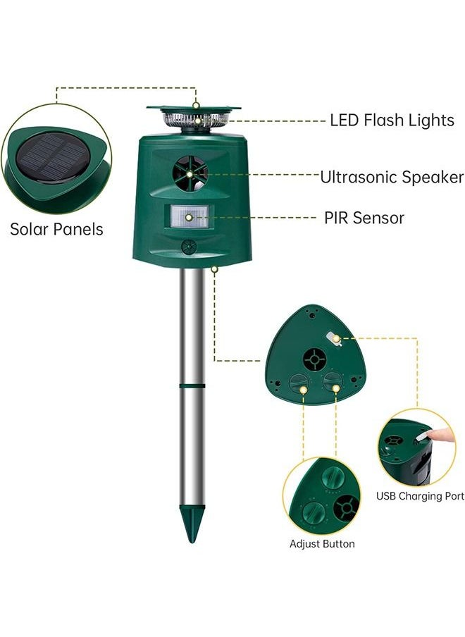 Arabest - Cat Repellent, Ultrasonic Solar Outdoor Animal Repeller, Activated Waterproof Cat Repellent with Ground Stake, Motion Sensor, 5 Modes, Ultrasonic Animal Scarer for Garden Yard Field Farm - Image 1