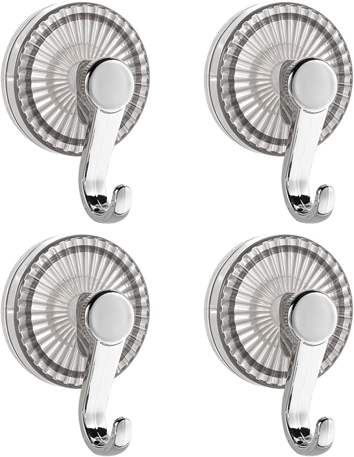 خطافات شفاطة رمادية بدون حفر لتخزين المناشف في الحمام والمطبخ، منظفات مقاومة للماء - Image 1