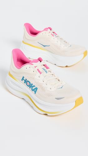 Hoka حذاء هوكا النسائي بوندي 9، أبيض/بيج، 9.5 - Image 4