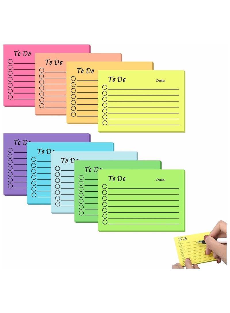 9 Pack To Do List Sticky Notes , Self-Stick Sticky Notes, Colorful Sticky Notes Pad with Lines, Do List Notepads for School Office Meeting Home Plan Reminder Stationery Supplies 450 Sheets - Image 1
