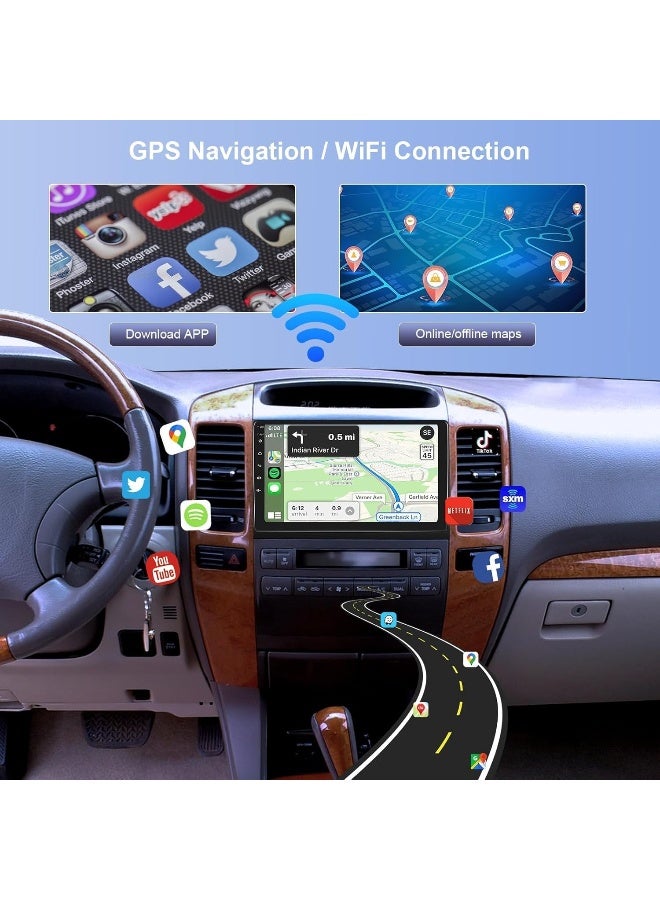 Vierex Android Car Stereo Screen For Toyota Prado 2006-2006 With Apple Carplay Android Auto Wireless WiFi DSP FM&AM Bluetooth AHD Camera Included Fast Interface (4+32GB 360D Cameras Included) - Image 5