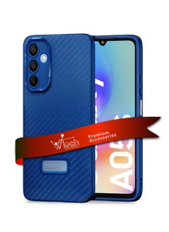 Wtech Soft Liquid Silicone Carbon Fiber Texture Case Cover For Samsung Galaxy A05s 4G 2023 Navy Blue  - Image 1