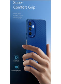 Wtech Soft Liquid Silicone Carbon Fiber Texture Case Cover For Samsung Galaxy A05s 4G 2023 Navy Blue  - Image 2