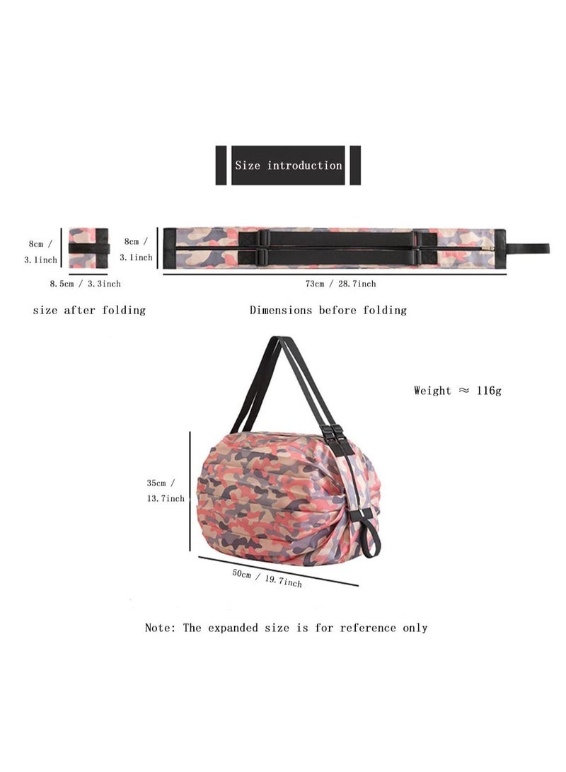 Excefore Reusable Shopping Bags, 2 PCS Large Capacity Reusable Grocery Bags, Portable Foldable Grocery Storage Tote, Waterproof Oxford Cloth Duffle for Shop for Daily Commuting, Shopping, Camping, Traver - Image 3