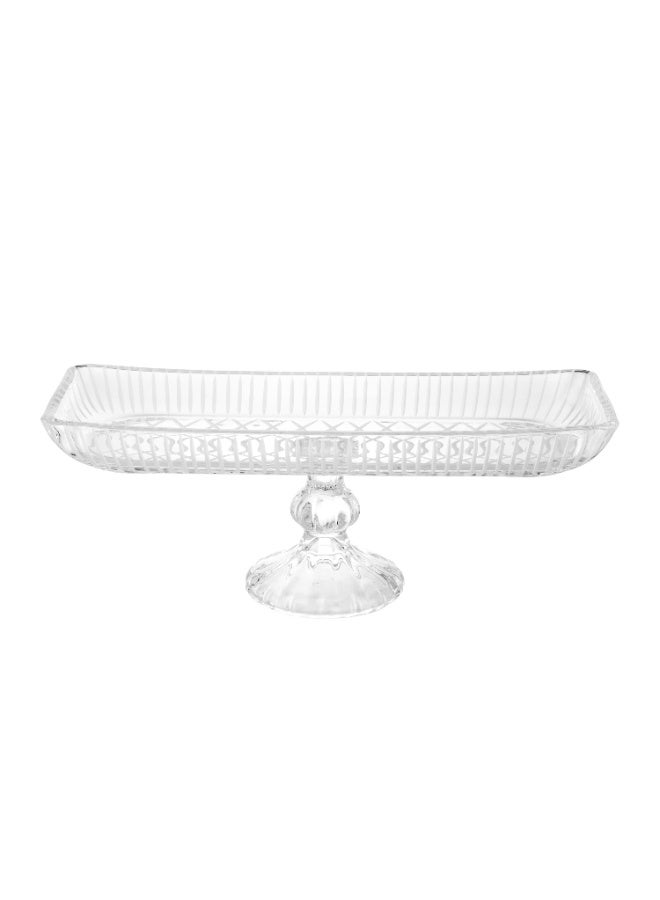 Dania ✨ Luxurious glass serving dish with a high base – Length 37.5 cm | Height 13 cm | Elegant design for luxurious hospitality ✨ - Image 4
