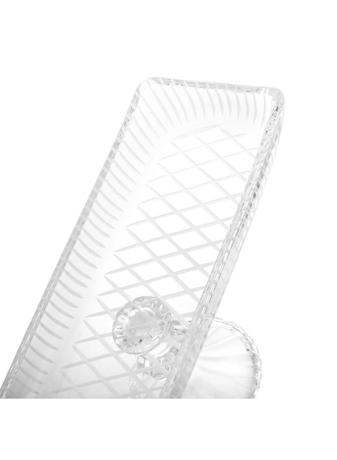 Dania ✨ Luxurious glass serving dish with a high base – Length 37.5 cm | Height 13 cm | Elegant design for luxurious hospitality ✨ - Image 3