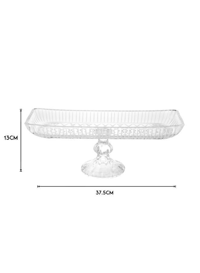 Dania ✨ Luxurious glass serving dish with a high base – Length 37.5 cm | Height 13 cm | Elegant design for luxurious hospitality ✨ - Image 5