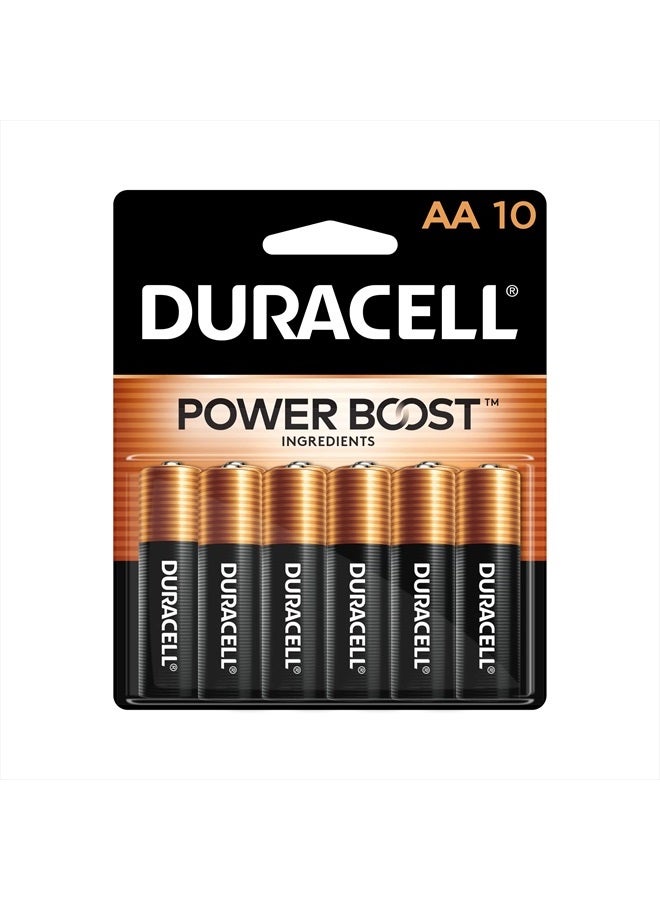 Duracell بطاريات دوراسيل كوبر توب AA مع مكونات تعزيز الطاقة، عبوة 10 عددي بطارية AA مع طاقة طويلة الأمد، بطارية قلوية AA للأجهزة المنزلية والمكتبية - Image 1