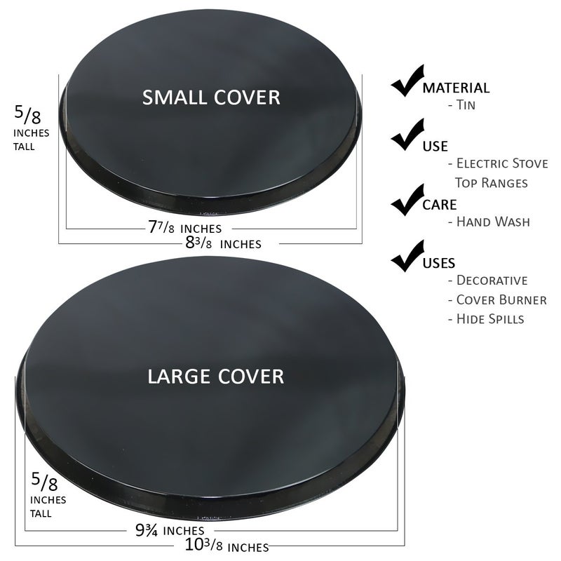 Reston Lloyd, Burner Covers For Electric Stovetop, Decorative Lightweight Tin Covers, Set of 4 (2-8 inch & 2-10 inch), Conceals Messy Drip Pans, White - Image 5