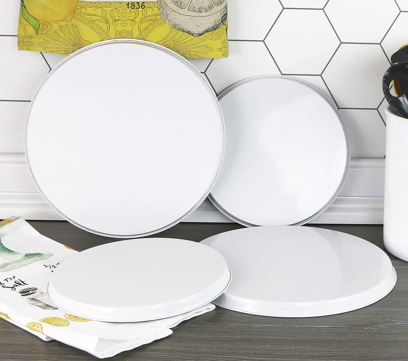 Reston Lloyd, Burner Covers For Electric Stovetop, Decorative Lightweight Tin Covers, Set of 4 (2-8 inch & 2-10 inch), Conceals Messy Drip Pans, White - Image 3