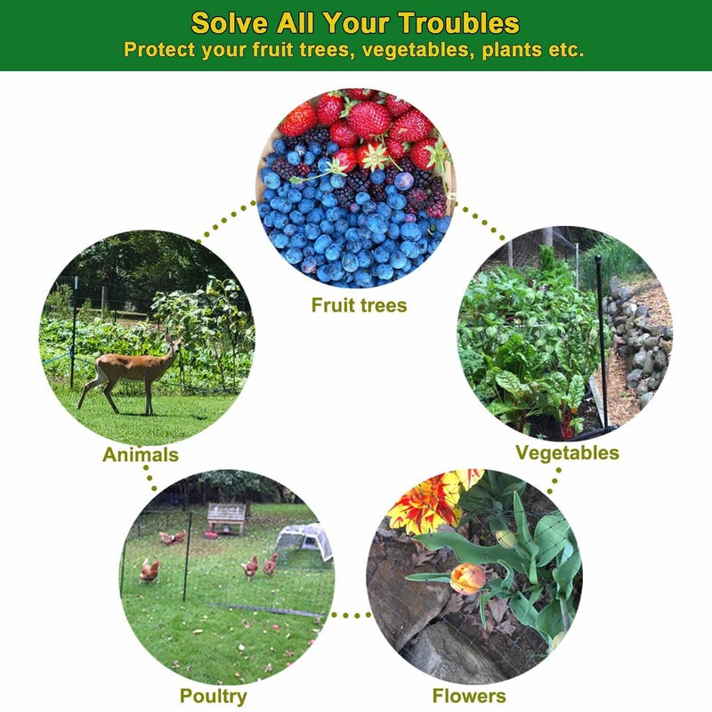 KLEWEE Bird Netting, 7.5 x 25 FT Heavy Plastic Duty Garden Netting to Protect Fruit Trees, Plants and Vegetables Against Birds, Deer, Squirrels and Other Animals - Image 4