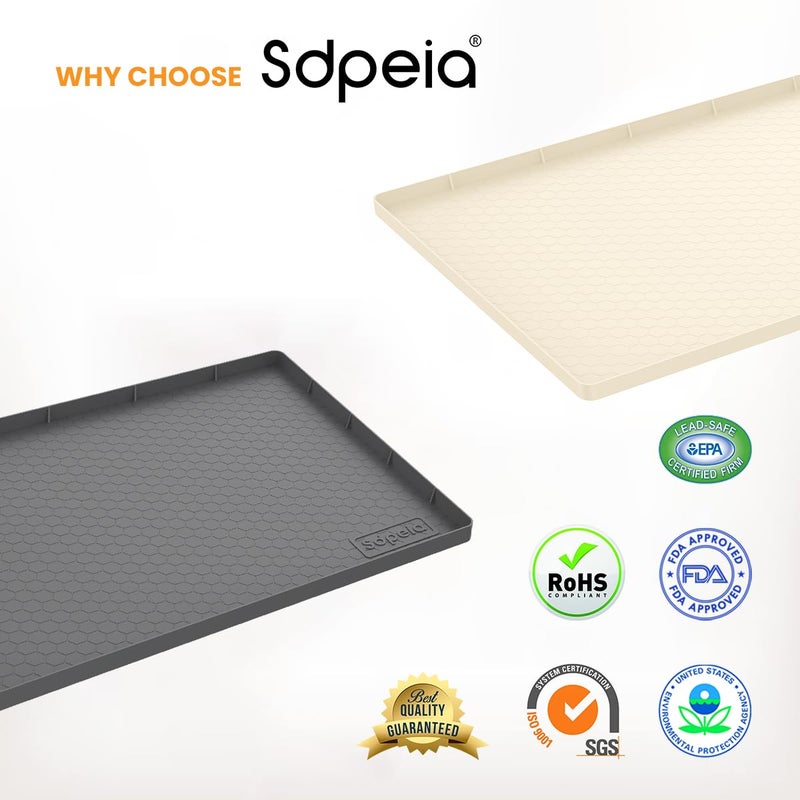 Sdpeia Under Sink Mat For [34"" X 22""] Cabinet Silicone Waterproof Mat Kitchen Cabinet Liner Holds Over 2.2 Gallons Cabinet Protector Under Sink Tray For Drips Leaks Spills (Grey) - Image 2