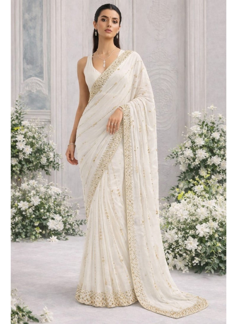 Ivory Aabha Saree