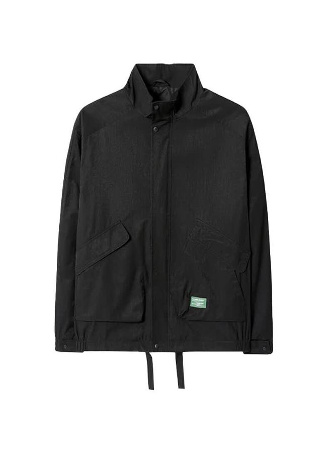 Markless Men's Jacket, Autumn And Winter Solid Color Workwear Top, Stand-up Collar Casual Jacket, Wtb3170m, Black, XL - Image 4