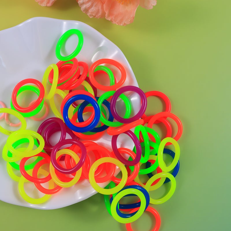 30 Mm Mixed Color Rubber Band Kit 60 Pieces With Plastic Catapult And Connecting Buckle Art Craft Loom Set Creative Birthday Gift Christmas Valentine Gift - Image 2