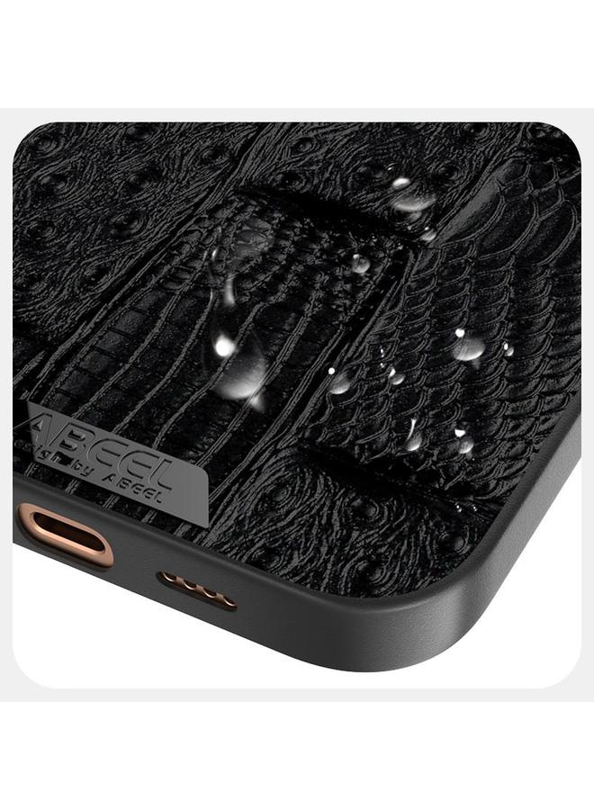S-TOP Case For iPhone 15 Plus ABEEL Beast Pattern 6D Micro-Embossed MagSafe Genuine Leather Phone Case - Image 3