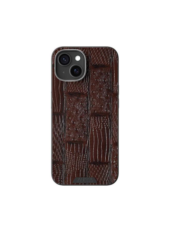 S-TOP Case For iPhone 15 Plus ABEEL Beast Pattern 6D Micro-Embossed MagSafe Genuine Leather Phone Case - Image 2