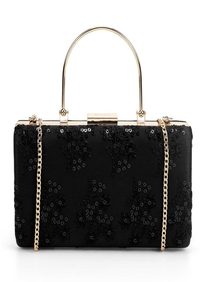 Mochi Metro Women's Black Rectangular Sling Bags(38-241) - Image 1
