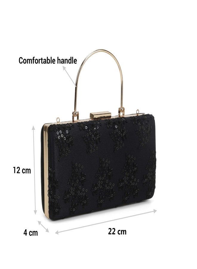 Mochi Metro Women's Black Rectangular Sling Bags(38-241) - Image 3