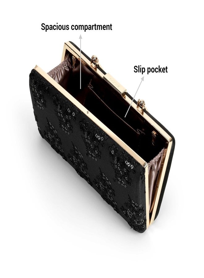 Mochi Metro Women's Black Rectangular Sling Bags(38-241) - Image 5