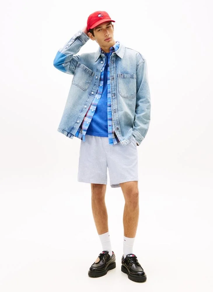 TOMMY JEANS  Linen Blend Stripe Relaxed Shorts for Men | Best Price UAE