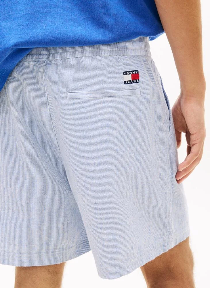 TOMMY JEANS  Linen Blend Stripe Relaxed Shorts for Men | Best Price UAE