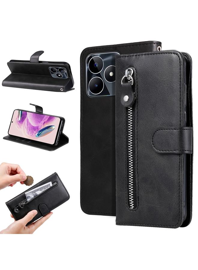 اس-توب جراب هاتف Realme C53 / Narzo N53 بتصميم أنيق من جلد العجل وسحاب - Image 1