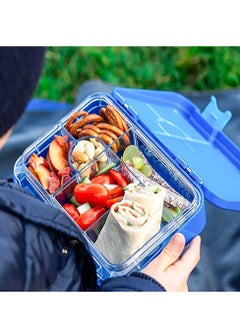 Arabest Children's Bento Box-Bento Lunch Box with 6 Compartments - Leak-Proof Lunch Box for Boys, Girls, BPA-Free, Microwave Dishwasher Safe, Lunch Box for School (Blue)  - Image 5