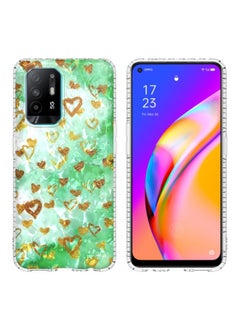 HuHa Case Cover For OPPO A94 4G / F19 Pro / Reno5 F / Reno5 Lite 2.0mm Airbag Shockproof TPU Phone Case Gold Heart 