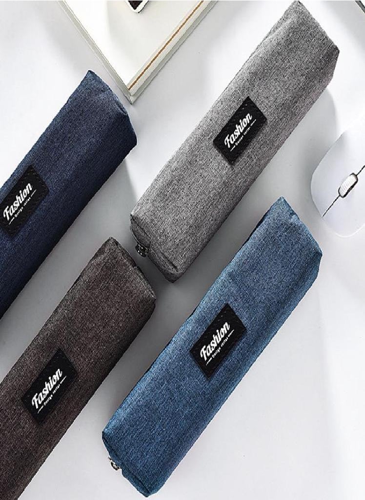Eckek - Simple Square Cute Pencil Box School Supplies Stationery Storage Bag Student Pencil Bag Boy Solid Color Canvas Pen Box Gift - Image 1