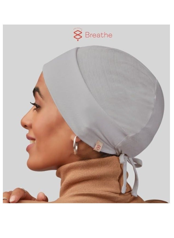 بريث باندانا بيث النسائية المريحة – رمادي، مقاس واحد – عصابة رأس أنيقة ومريحة - Image 1