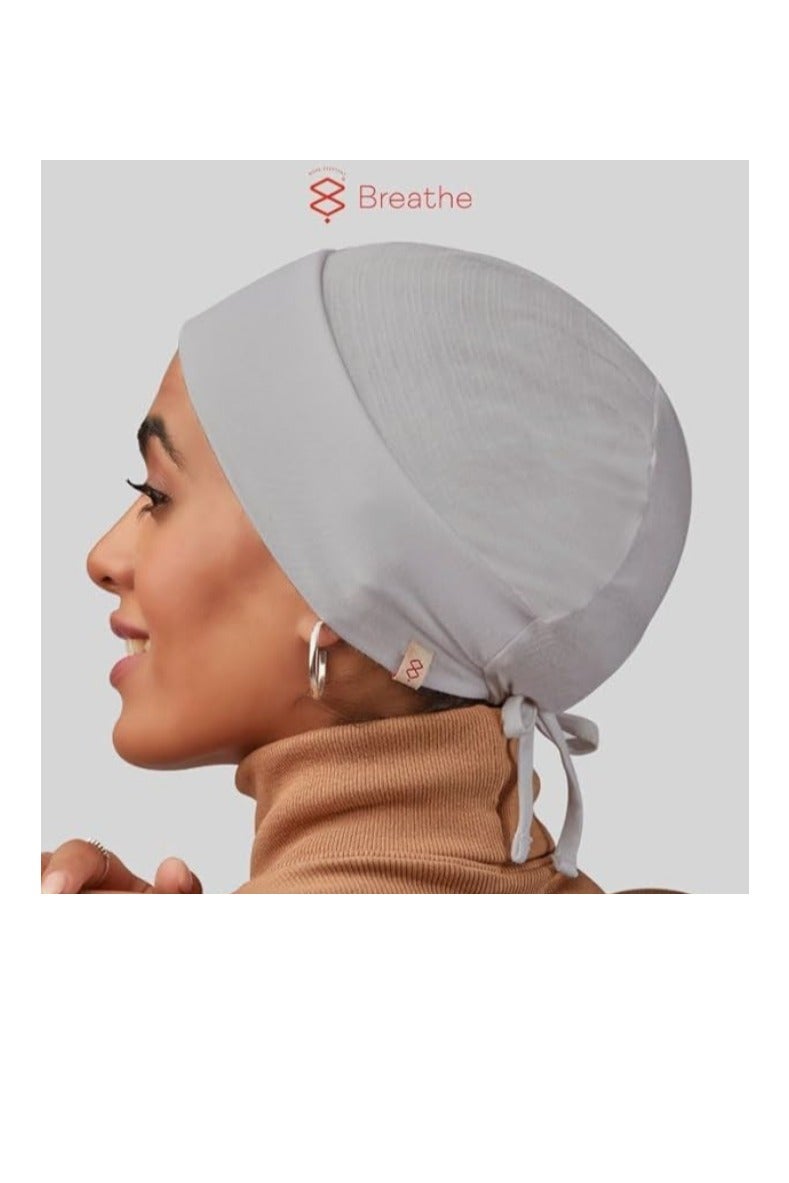 بريث باندانا بيث النسائية المريحة – رمادي، مقاس واحد – عصابة رأس أنيقة ومريحة - Image 2