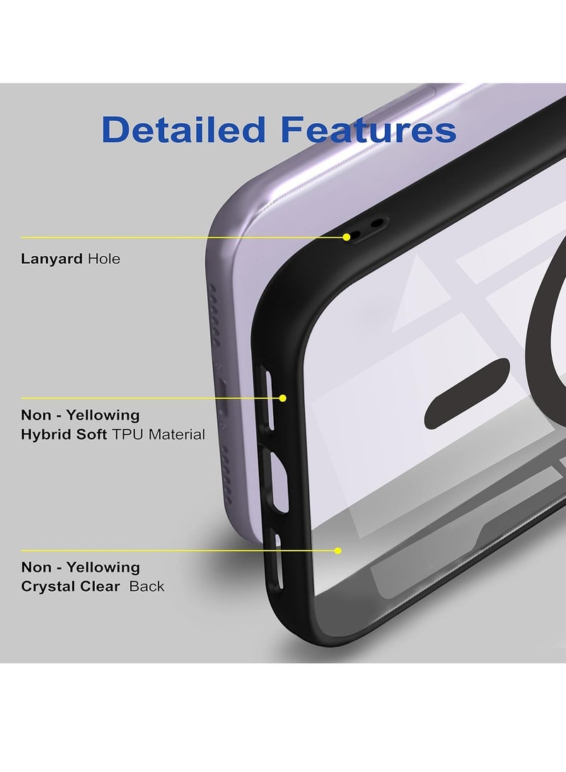تين تك جراب حماية شفاف مغناطيسي متوافق مع ماج سيف لموبايل سامسونج اس 22 الترا / Samsung S22 Ultra مضاد للصدمات والخدوش (اسود) جراب خلفي سيليكون من تين تك - Image 3