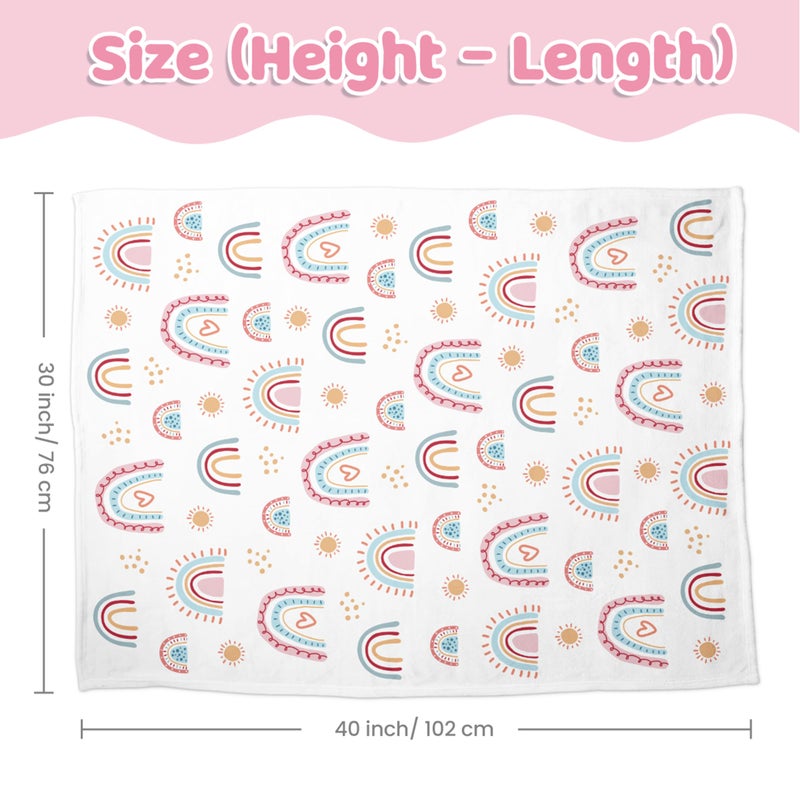 Sandjest Rainbow Kid Blanket For Girls - 30 X 40 Kids Minky Blanket - Gifts For Kids On Birthday Christmas Nursery Bedroom Decor - Image 3