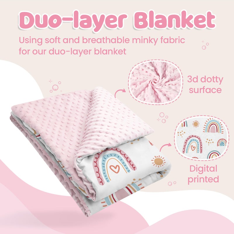 Sandjest Rainbow Kid Blanket For Girls - 30 X 40 Kids Minky Blanket - Gifts For Kids On Birthday Christmas Nursery Bedroom Decor - Image 2