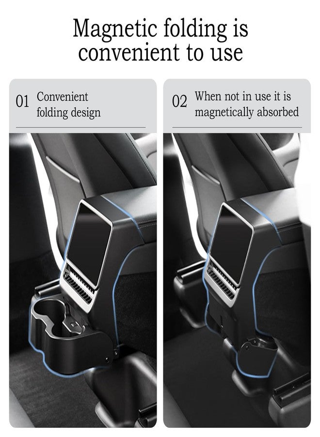 Arcoche Rear Seat Cup Holder for Tesla Model Y 2025 2026 Juniper Model 3 Highland 2024 2025 Accessories Retractable and Foldable - Image 5