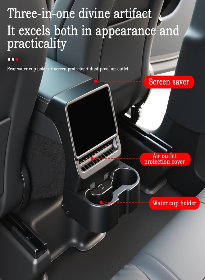 Arcoche Rear Seat Cup Holder for Tesla Model Y 2025 2026 Juniper Model 3 Highland 2024 2025 Accessories Retractable and Foldable - Image 2