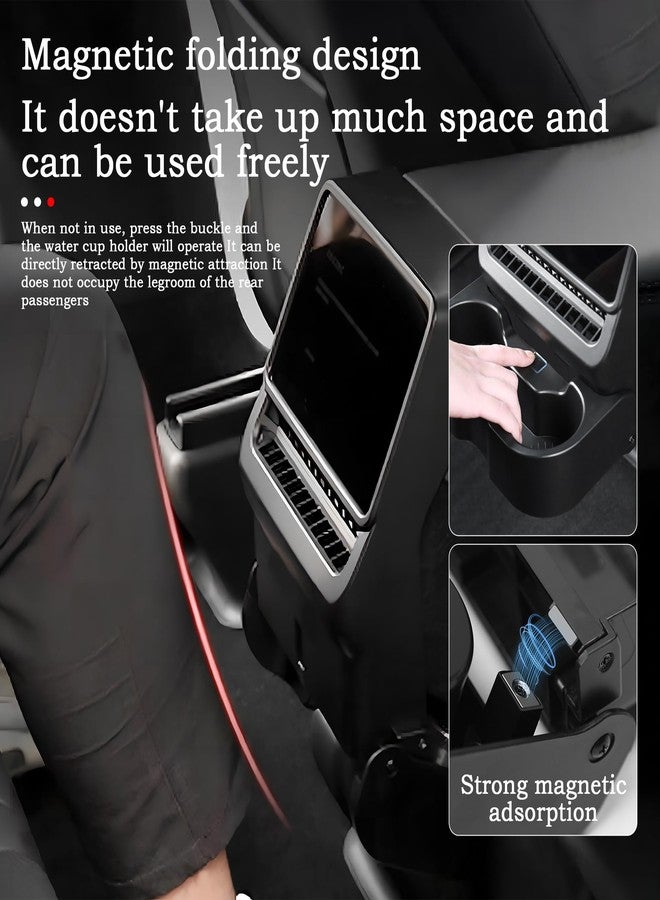 Arcoche Rear Seat Cup Holder for Tesla Model Y 2025 2026 Juniper Model 3 Highland 2024 2025 Accessories Retractable and Foldable - Image 4