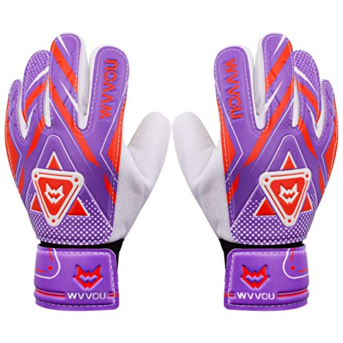 WVVOU Goalkeeper Gloves for Kids Youth, Soccer Goalie Gloves with Double Protection, Anti-Slip Soccer Gloves, Super Grip - Image 1