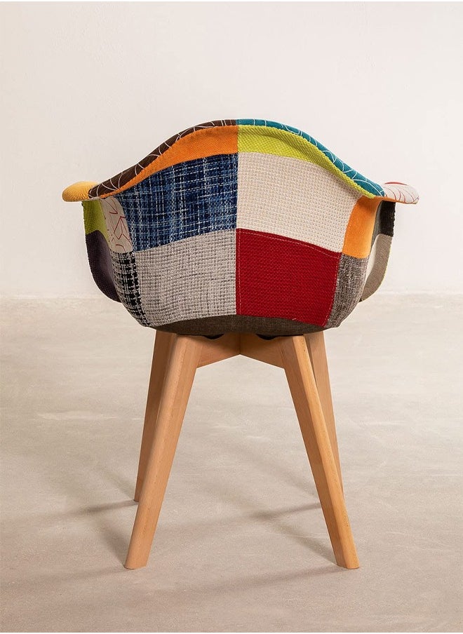Taimi - Multi-Purpose Chair Made Of Beech Wood And Lined With Comfortable Multicolored Fabric - Image 1