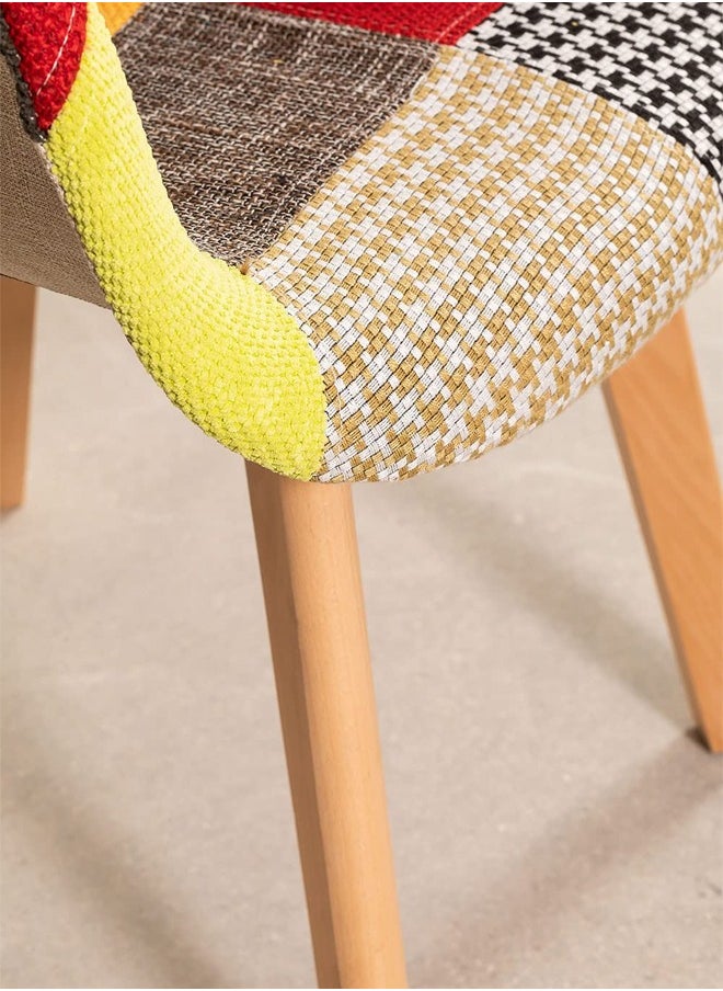 Taimi - Multi-Purpose Chair Made Of Beech Wood And Lined With Comfortable Multicolored Fabric - Image 1