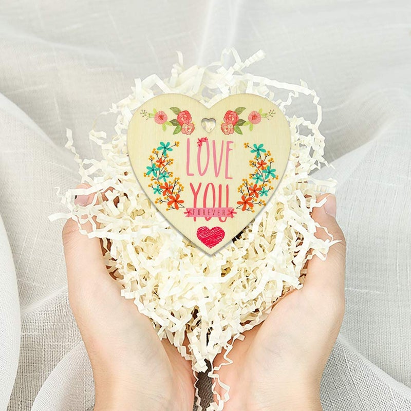 obmwang 50 Pieces 3 Natural Heart Wood Slices DIY Wooden Ornaments Unfinished Predrilled Wooden Heart Embellishments with Natural Twine for Valentines Day Wedding Thanksgiving Christmas - Image 5
