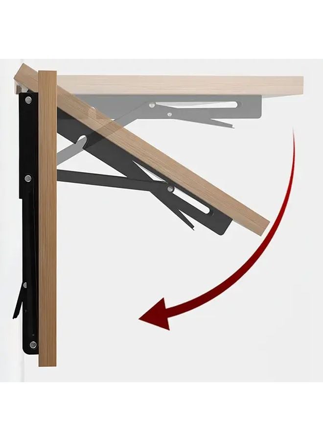 6pcs 8 Inch Heavy Duty Black Iron Folding Shelf Brackets For Wall Table Garage - Image 3