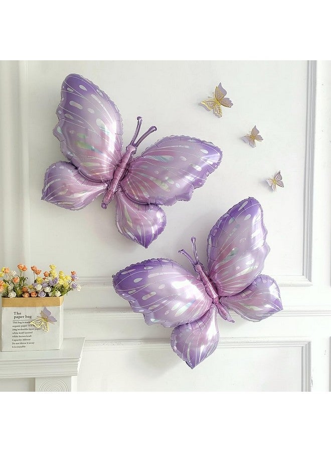 GIHOO Purple Butterfly Balloons 4 Pieces 40inch Pink Purple Butterfly Foil Mylar Balloons for Butterfly Themed Party Wedding Birthday Baby Shower Party Decoration (Purple-4pcs) - Image 5