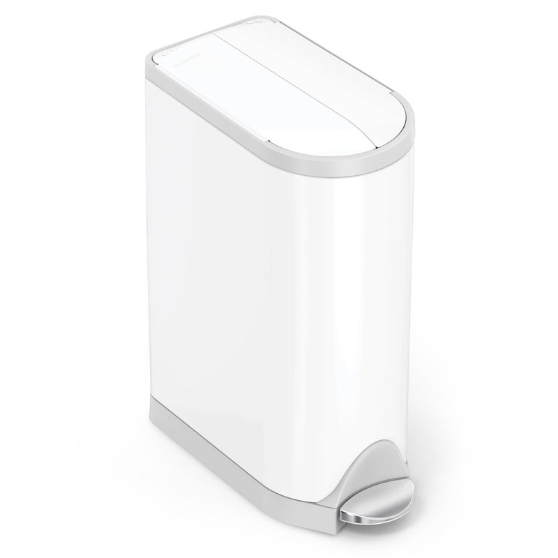 simplehuman Diaper Can with Odorsorb System (Odorsorb Pods and Odorsorb Liners), 18 Liter/ 4.8 Gallon, White Stainless Steel - Image 1