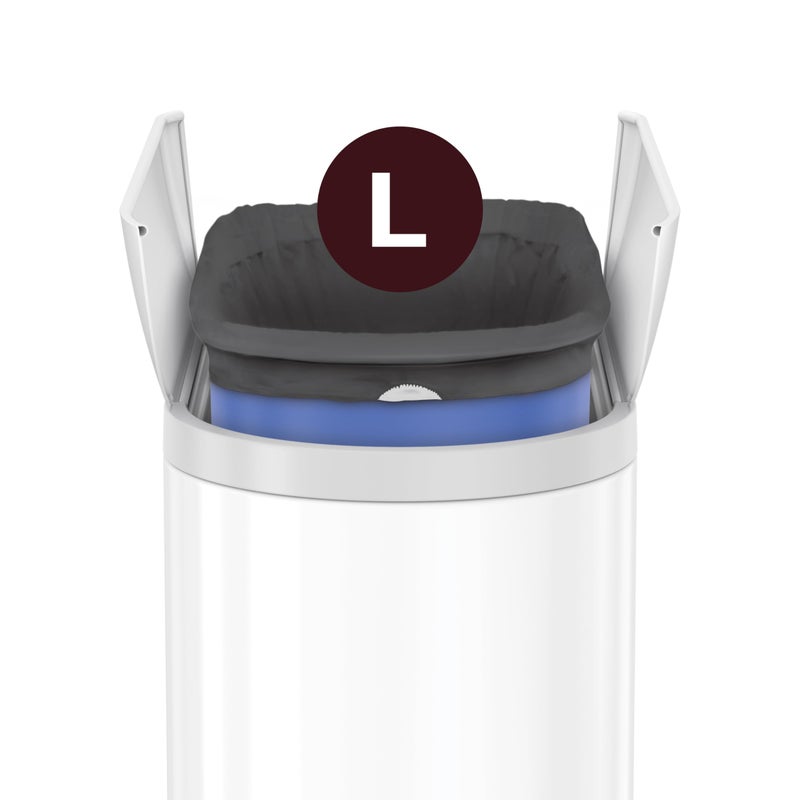simplehuman Diaper Can with Odorsorb System (Odorsorb Pods and Odorsorb Liners), 18 Liter/ 4.8 Gallon, White Stainless Steel - Image 3