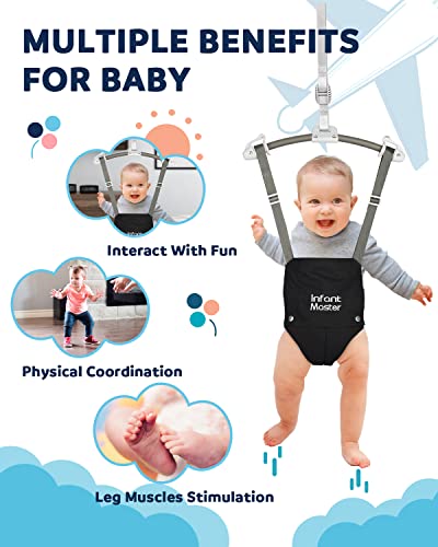 Infant Master Baby Doorway Jumpers, Sturdy Johnny Jumper Adjustable 10.8"-23.6" Strap, Soft Baby Johnny Bouncer w/Seat Bag, Protable Doorway Jumper and Boucer for Baby, Ideal Gift for Infant - Image 2