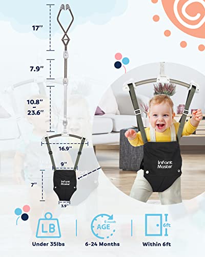 Infant Master Baby Doorway Jumpers, Sturdy Johnny Jumper Adjustable 10.8"-23.6" Strap, Soft Baby Johnny Bouncer w/Seat Bag, Protable Doorway Jumper and Boucer for Baby, Ideal Gift for Infant - Image 5